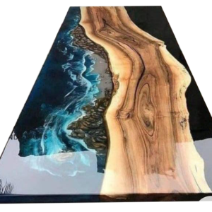 Epoxy Dining Table Top - Natural on Wood - DT-7072