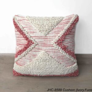 Cushion  JHC-8589  Ivory Fuschia  18x18