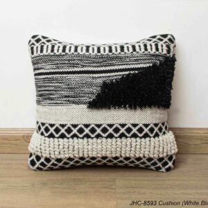 Cushion  JHC-8593  White Black  18x18