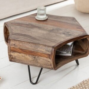 Designer sheesham coffee table - Natural wood finish - NIPL10545