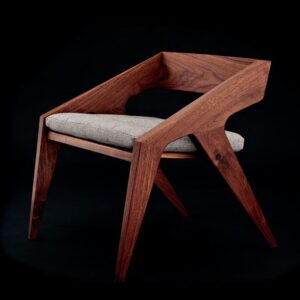 Modern stylish cushioned chair - Dark wood finish - NIPL10860