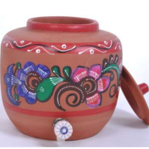 Earthern Utensils - CLAY RED WATER POT(WITH PAINTING) 12 LTR - EBM142