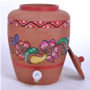 Earthern Utensils - CLAY RED WATER POT(WITH PAINTING) 13 LTR - EBM143