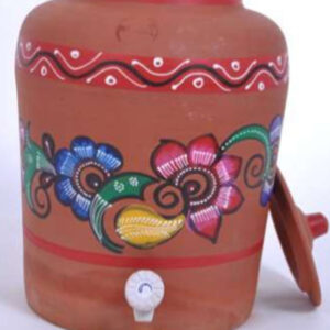 Earthern Utensils - CLAY RED WATER POT(WITH PAINTING) 16 LTR - EBM144