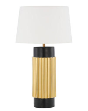 Wall Light Finish Brass and Black/ white lampe shade - Size 14x14x24” -EBM6107
