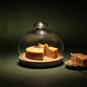 Goblet Glass Cloche With Wooden Base - GSETA2323