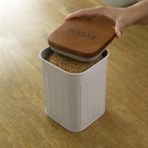 Foursquare Sugar Container With Wooden Lid - MEKEA2561
