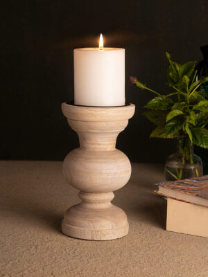 Majestic Wooden Candle Stand  (Natural Brown) - MPDEA2570