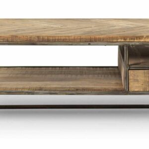 Coffee table with shelf - Mango Wood - Natural Wood