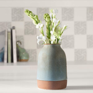 Aqua Rustic Ceramic Vase (Tall) - SWDEA2217