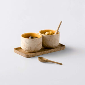 Amber Love Ceramic Condiment Set With Wooden Spoons - SWTEA1853