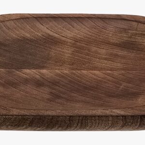 WOOD AND ALUMINIUM Rectangle Wooden Tray with Metal Gold Horn Handle - Wooden Polished and Gold Plated Handles - HM101