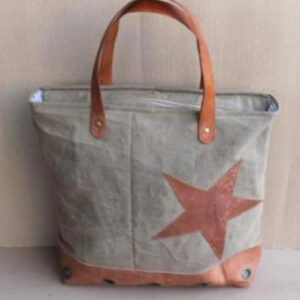 Canvas /leather Handbag Brown Colour Size 41X18X37 Inches - Article - BTC512