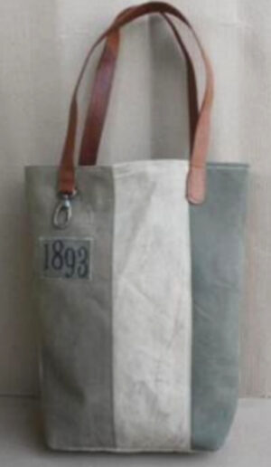 Canvas /leather Handbag Grey Colour Size 36X10X41 Inches - Article - BTC524