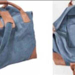 Canvas/leather Handbag Blue Colour Size 58x16x34 Inches - Article - EXB001