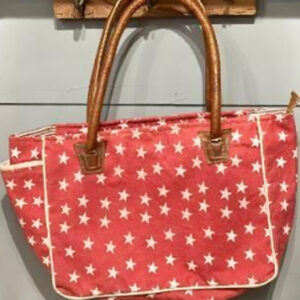 Canvas /leather Handbag Light Red Colour Size 36x14x28 Inches - Article - EXB231C
